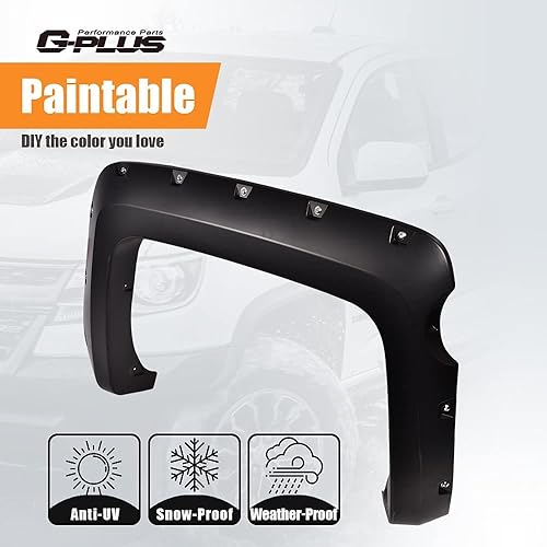Miniatura 7 de G-PLUS Guardabarros mejorados con remache de bolsillo, compatibles con Chevy Silverado 2500HD3500HD 2014-2018, modelos de cabina corta de 5.8 pies