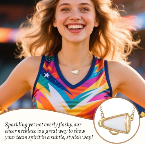 Cheerleader Gifts,Cheer Necklace,Cheerleading Gifts,Cheerleader Necklace for Girls,Unique CheerleadingGifts,Cheer TeamGifts for Daughter Granddaughter Coach,CheerGifts with Encouragement Card2