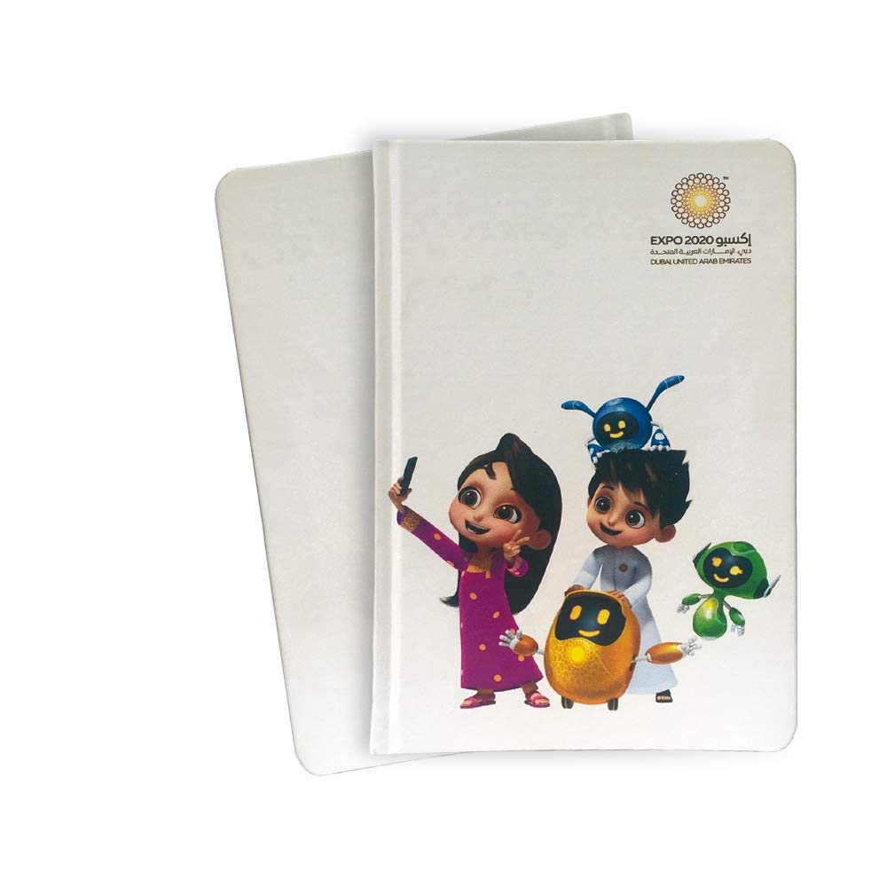 Expo 2020 Dubai A5 Note Book with The Mascots Group - 13.5 x 21 x 1.4 cm