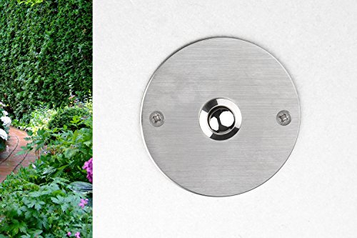 HUBER Unterputz Klingeltaster 1-fach aus Edelstahl rund - Türklingelknopf - Haustürklingel Unterputz I Taster aus Messing - Klingelschalter, Klingel