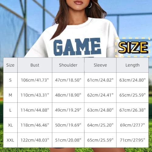 Game Day Sweatshirt Women Oversized Crewneck Sweatshirt Football Tops - 2