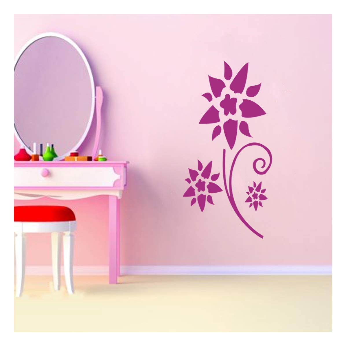 Kayra Decor Swirl Floral Design Stencils for Wall Painting - Pack of 1, 16 inch x 24 inch (KHSNT036) (B073JD2TNN) Amazon Price History, Amazon Price Tracker