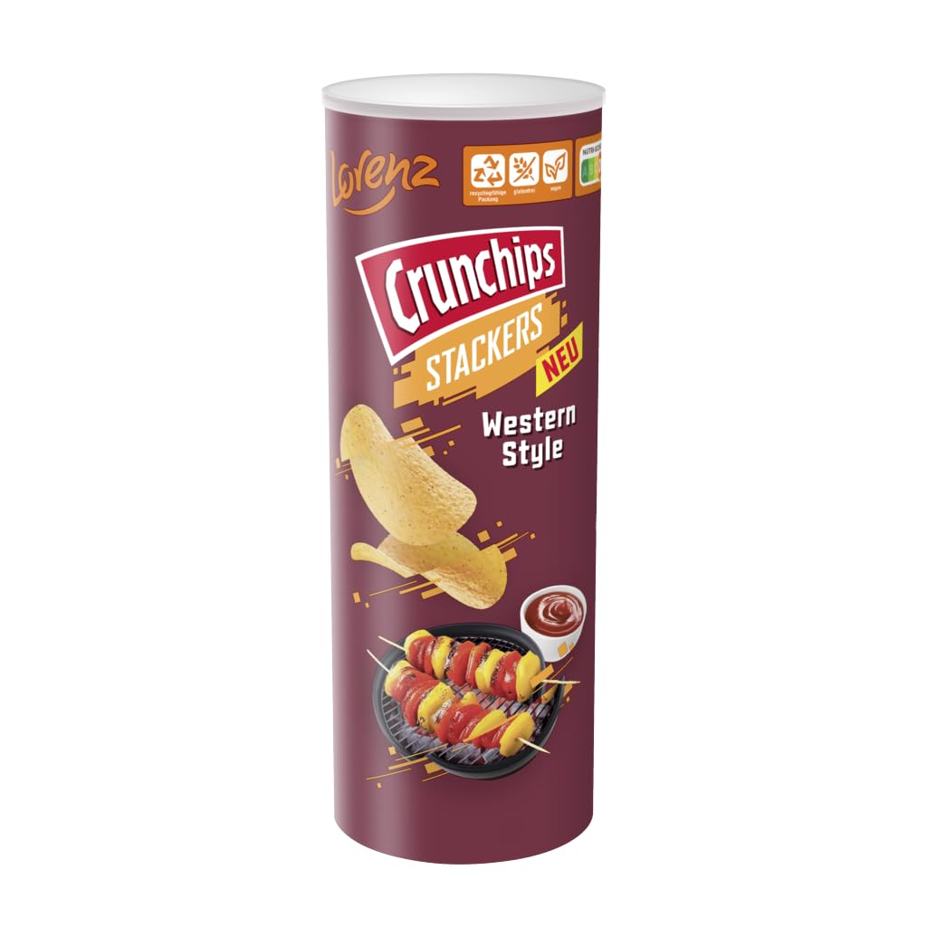 LORENZ | Crunchips Stackers Western Style | 10 x 175 g | vegan