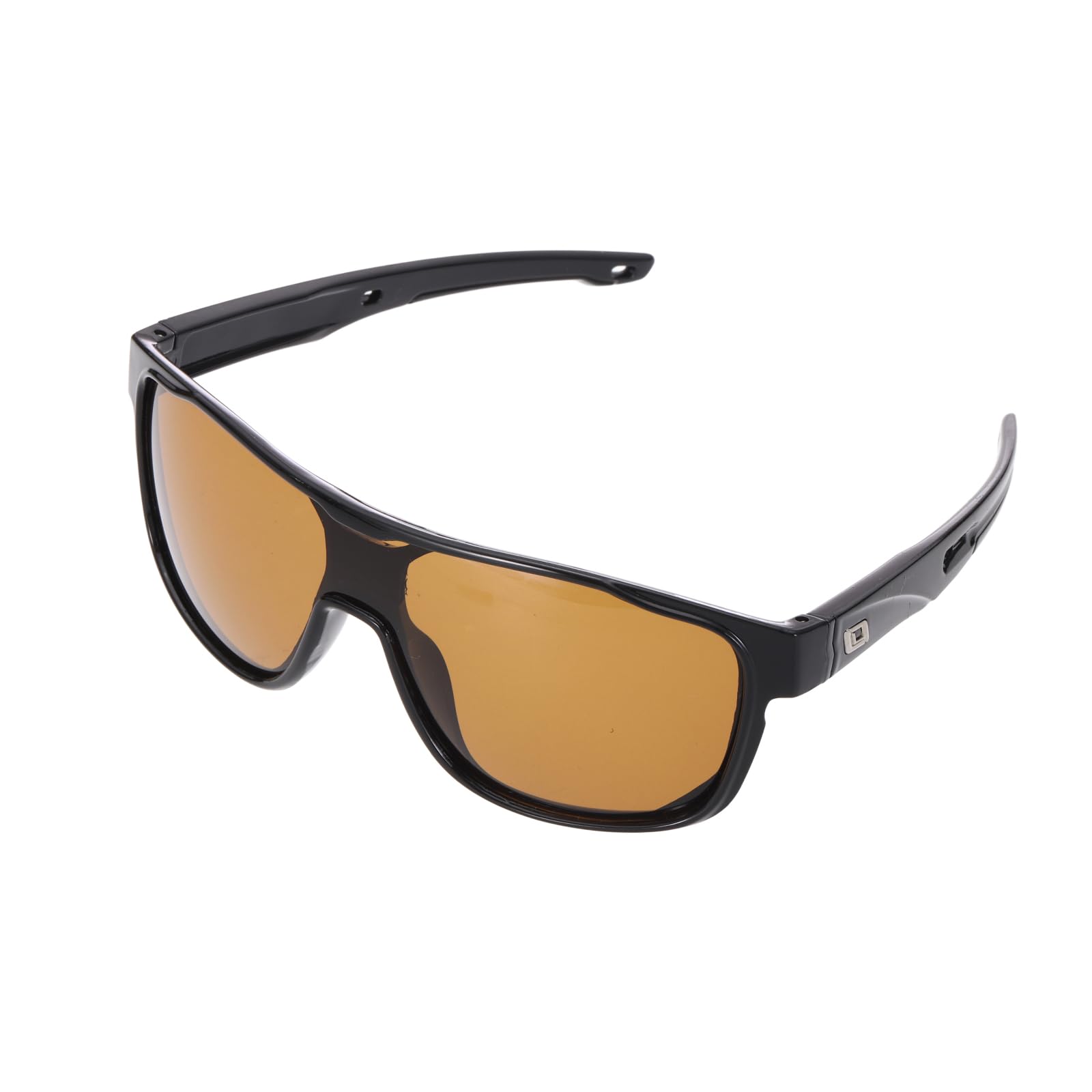 sourcing map Polarized Sports Sunglasses for Men Womens, UV400 Protection Fashion Cycling Sunglasses for Running Skiing Fishing Goggles, Black Frame Brown