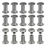 PATIKIL シカゴスクリュー 60セット M5 x 12mm 炭素鋼 フィリップ スヘッド スクリューリベット バインディングスクリュー ポストネイルリベット レザーベルト バッグ バックパック クラフト ブックバインディング 黒