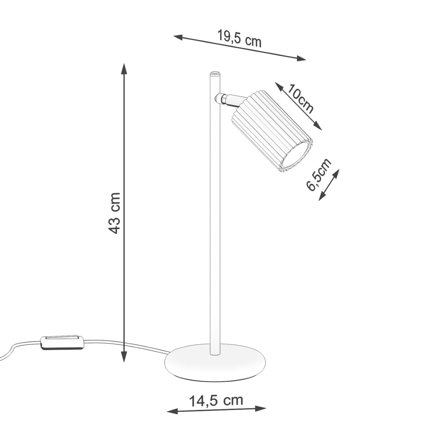 Licht-Erlebnisse Schreibtischlampe Aluminium verstellbar 43 cm hoch Grün für GU10 Modern Kabel Schalter Tischleuchte Leselampe Schreibtisch Büro
