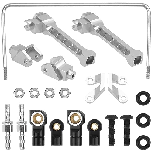 ShareGoo Alloy Rear Sway Bar RC Car Anti-Sway Bar Anti-Roll Mount Swaybar Compatible with Axial Wraith RR10 Bomber 1/10 RC Car (Silver)