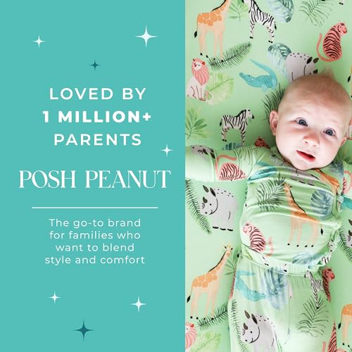 Image of Posh Peanut Baby Crib Sheets for Boys & Girls - Viscose from Bamboo Crib Sheets for Standard Baby Mattresses (52 inch X 28 inch X 9 inch) Safari Animals