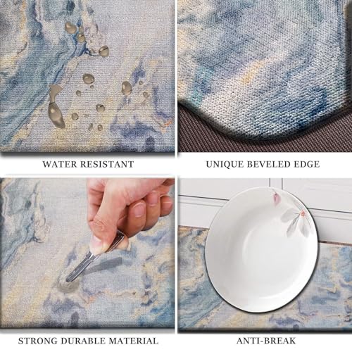 Image of Luxe Home Runner Cuba PVC Loop Utillity Anti-Fatigue Cushioned, Non Slip, Washable in & Out Door Mats for Home Kitchen (51x99 cm) - Navy