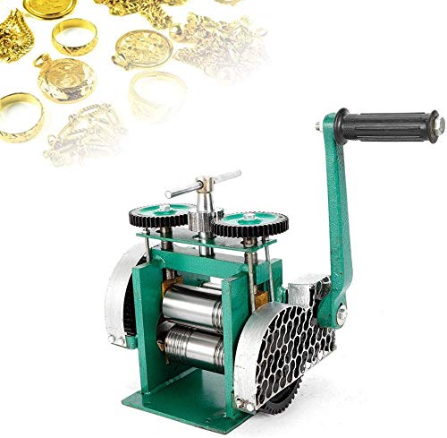 Manual Rolling Mill Machine - 3" Roller Manual Combination Rolling Mill Flatten Machine - Jewelry DIY Tool & Equipments Gear Ratio 1:6 for DIY Jewelers Craft professional (Roll presser: 85mm)