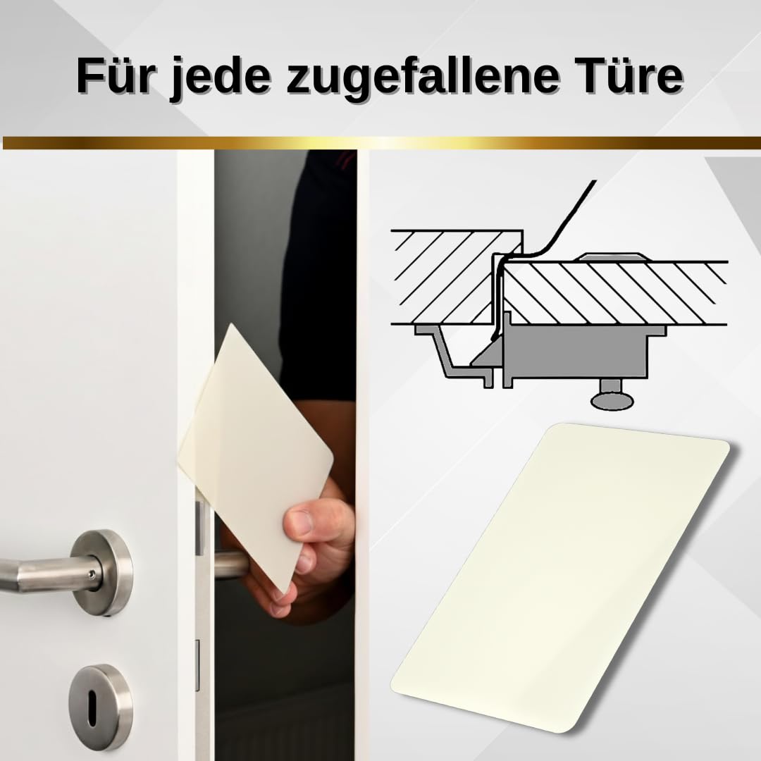 Türfallen-Öffnungskarte 0,35 mm | Öffnet jede Tür mit Falle | Plastik-Karten Tür-Schloss-Öffner | Profi-Qualität • Made in Germany • inkl. PDF-Anleitung