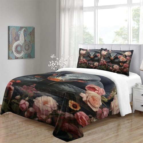 Housse de couette serpent 3D en microfibre douce avec fermeture éclair - 6