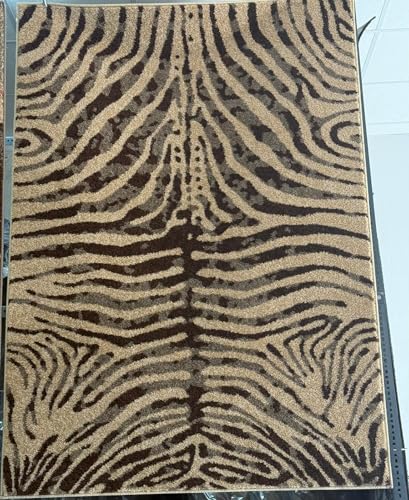 ALFOMBRAS IBERIA - Alfombra de salón Cebra - Alfombra Grande para Salon o Dormitorio | con Diseño Estampado de Cebra | Fabricada en España con Polipropileno Frisse