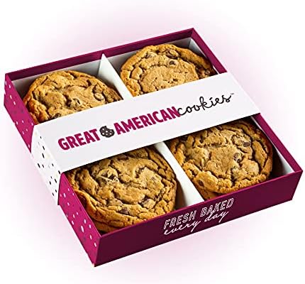 Great American Cookies - 12 Fresh Baked Chocolate Chip Cookies - Baked Daily, Hand Scooped and Never Frozen - Great for birthday, graduation, parties, or special events