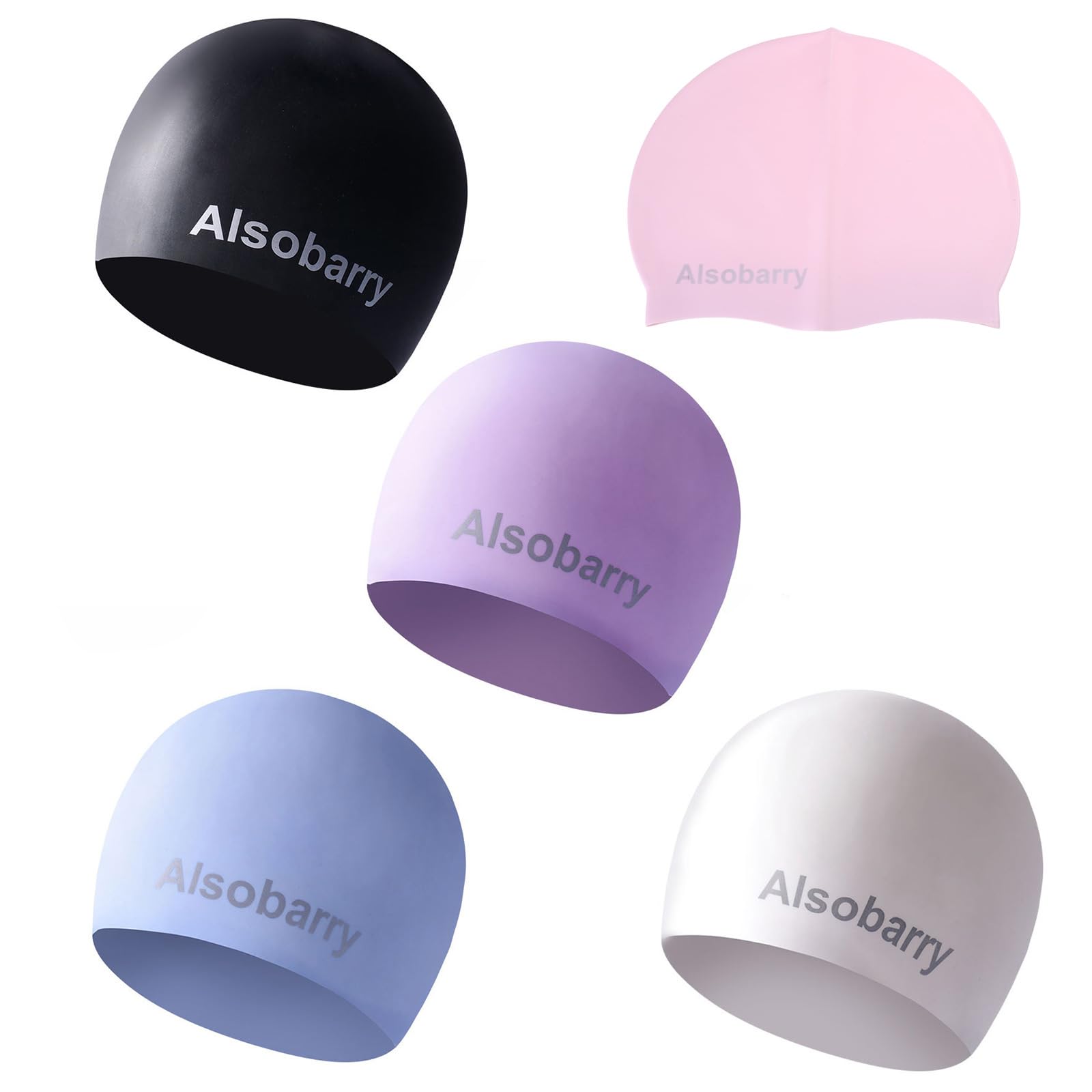 Gorros de natación de silicona de pelo largo, gorro de natación elástico unisex