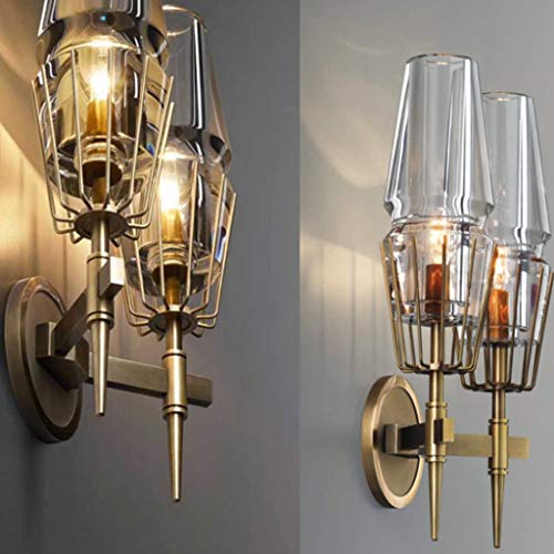 SFFZY Cuivre Loft Nordic Wall Lamp Industrial Retro Art Verre Simple Personality Allele Chambre à Coucher Tête Lampe Murale Antique - Image 6