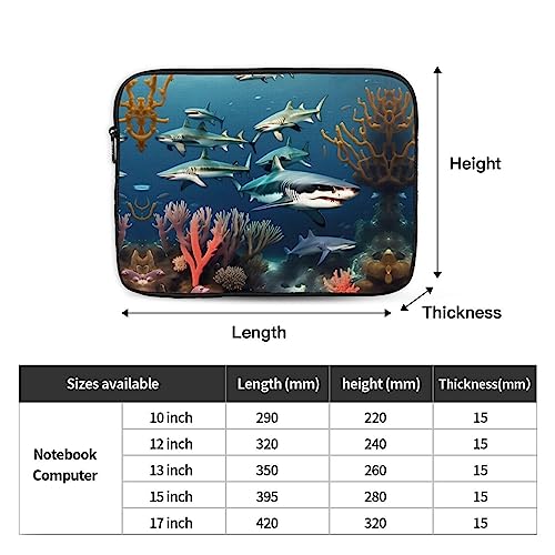 Sharks Under The Sea Laptop Sleeve Case 15 Inch Suitable For Notebook Computer Tablet Traveling Carrying Simple Case4