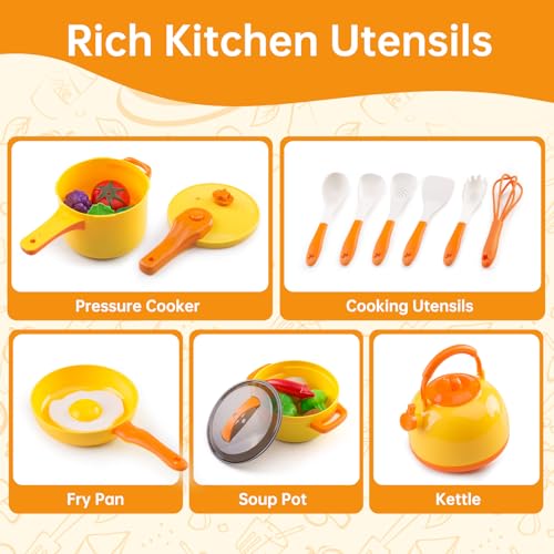 image for Zero Zoo 60Pcs Kids Mini Play Kitchen Accessories, Pretend Cooking Pla