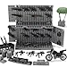 SWAT Team Weapons Pack with Shipping Cargo Container Army Equipment Helmet Armor 325Pcs Various of Military Accessories Building Block Toy Compatible with Major Brands Police Soldiers Figures (Black)