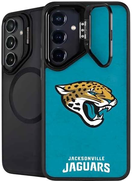 Skinit Kickstand Phone Case Compatible with Galaxy S25 - Officially Licensed NFL Jacksonville Jaguars Black & White Design