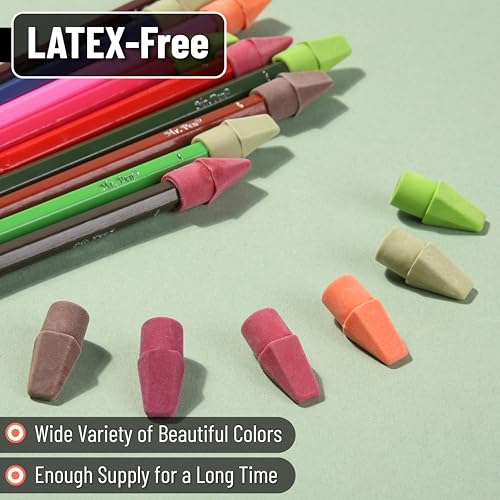 Image of Mr. Pen- Pencil Erasers Toppers, 120 Pack, Late Harvest Color Scheme, Latex Free, No Smudge, Mr Pen Erasers for Pencils