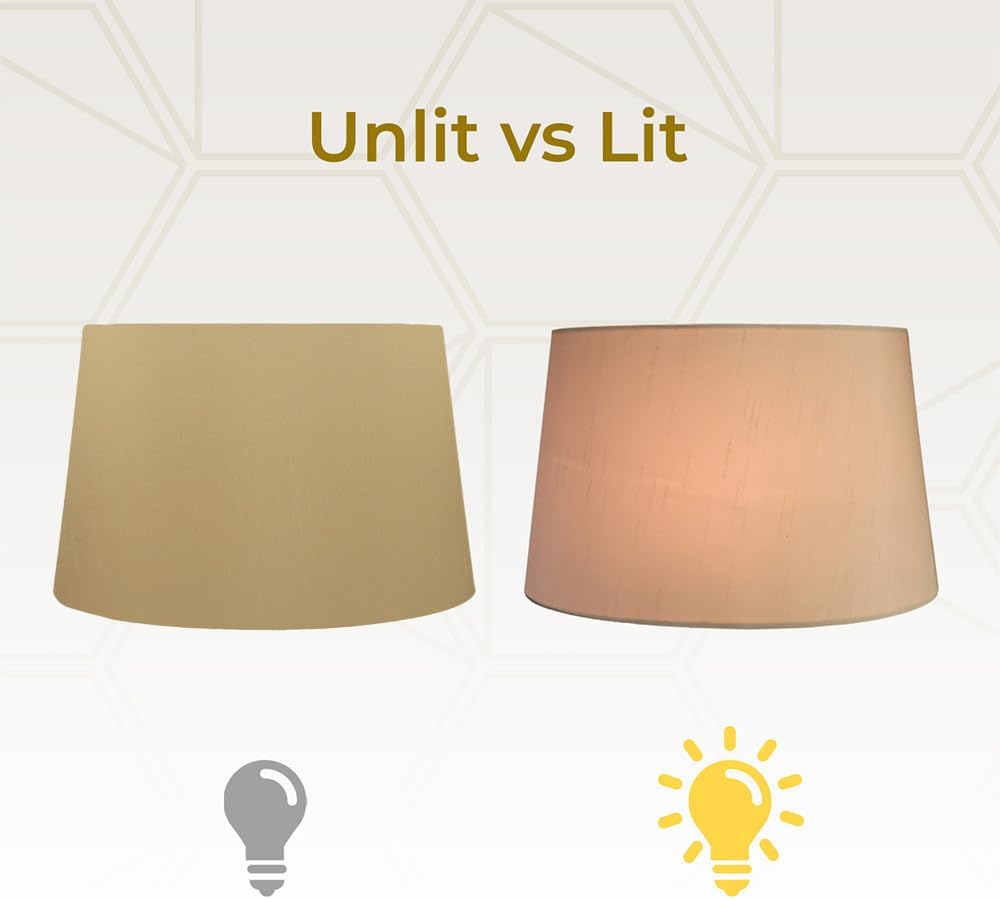 Royal Designs, Inc. Shallow Oval Hardback Lamp Shade, Antique Gold, 10 x 12 x 7