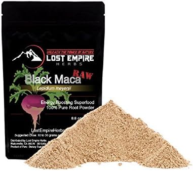 Lost Empire Herbs Organic Black Raw Maca Powder (250g)