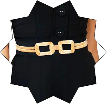 Gold Elastic Belt Metallic Thin Waist Belts for Women Dress | Womens Stretch Belts Metal Vintage Fashion Body Accessories