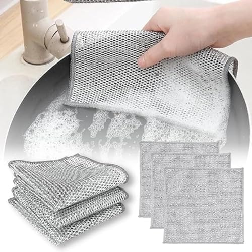 Image of Stainless Steel Kitchen Sink Strainer (Square-Jali+DISHWASH-Cloth)
