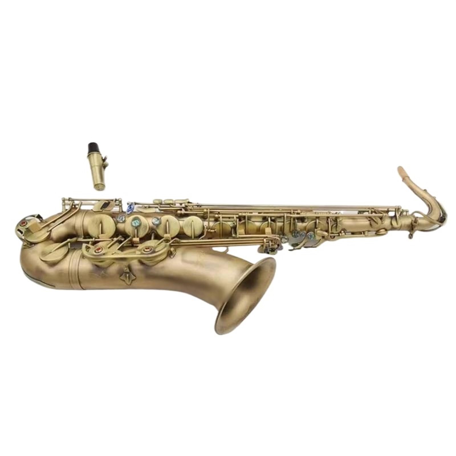 Saksofon Saksofon Tenorowy Złoty Lakier Profesjonalny Saksofon Tenorowy Z Ustnikiem Na Szyję Stroikową (Color : Leather bag)