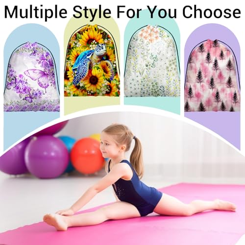 Image of Watercolor Sunflower Gymnastics Grip Bag Sea Tuetle Lightweight Small Athlete String Bag for Grip