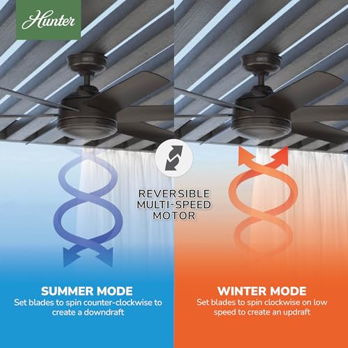 Image of Hunter Jetty, Outdoor or Indoor, Ceiling Fan, 52 inch, Noble Bronze
