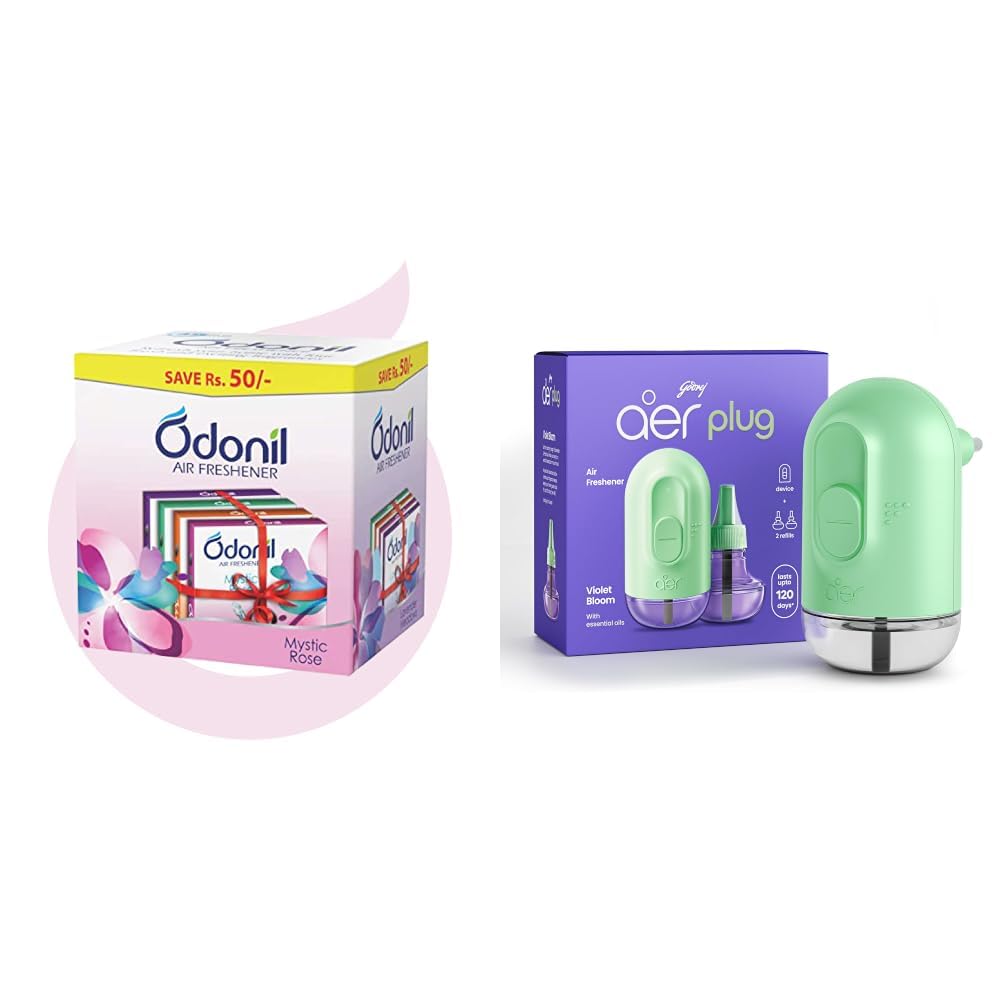 Odonil Bathroom & Toilet Air Freshener Blocks 288g (Pack of 4 x 72g) | Germ Protection | Lasts Up to 45 Days Freshness | 4 Fragrances in One Pack | Lavender, Orchid, Jasmine & Rose | For Home-picture-27
