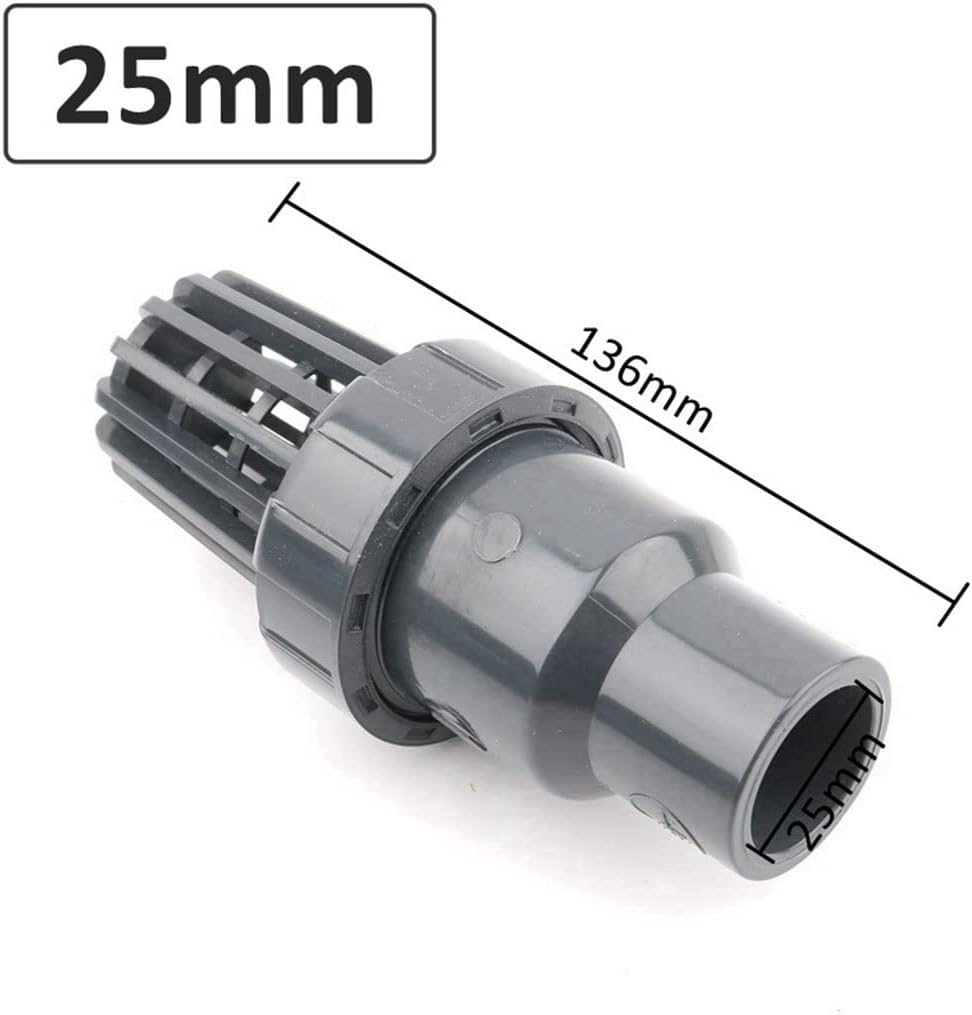 Inline Water Filter，Water Pump Filter Screen， 1pcs 20 25 32 40 50mm Bottom Valve Pump Water Filter, PVC Check Valve Aquarium Tank Adapter Pipe Fittings(40mm)(25mm)