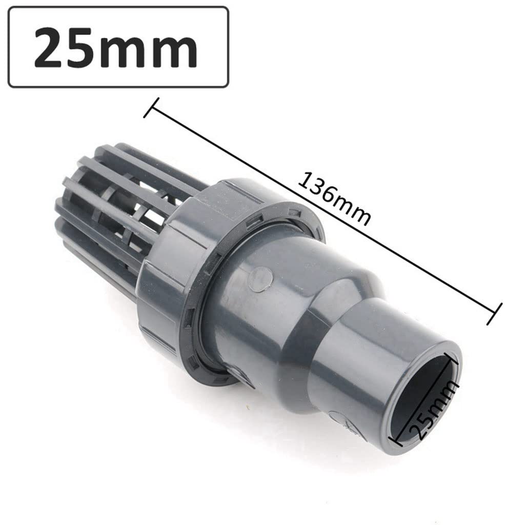 Filtro para Bomba de Agua, 1 Uds 20 25 32 40 50mm Filtro de Agua Bomba válvula Inferior, Accesorios tubería Adaptador Tanque Acuario Control PVC(25mm)