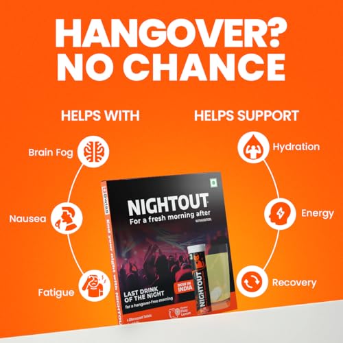 Image of Fast&Up NightOut | 4 Effervescent tabs | Instant Hangover Relief | Helps detoxify liver | Rapid hydration & energy | Helps prevent Hangover | Zero sugar | Fizzy lemon flavour