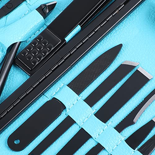 DOCOSS 15 IN 1 Stainless Steel Nail Cutter Kit Set For Men Women Manicure & Pedicure Kit IncludeS Filer, Acne Remover Needle with Leather Case - Image 2