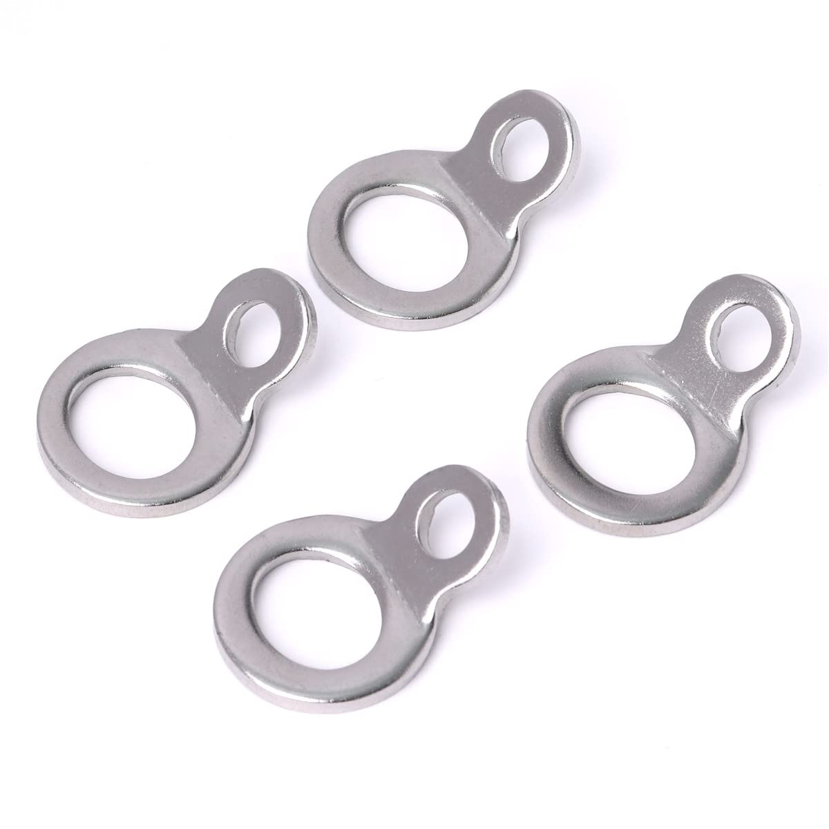SBYLTEK 4 Tie Down Strap Rings, Multi-Purpose Tie Down Anchors Hooks for Dirt Bike Motorcycle Dirtbike ATV Trailer Truck Garage Work Shop Cart Large Loop Without Scratching, Stainless Steel Silver