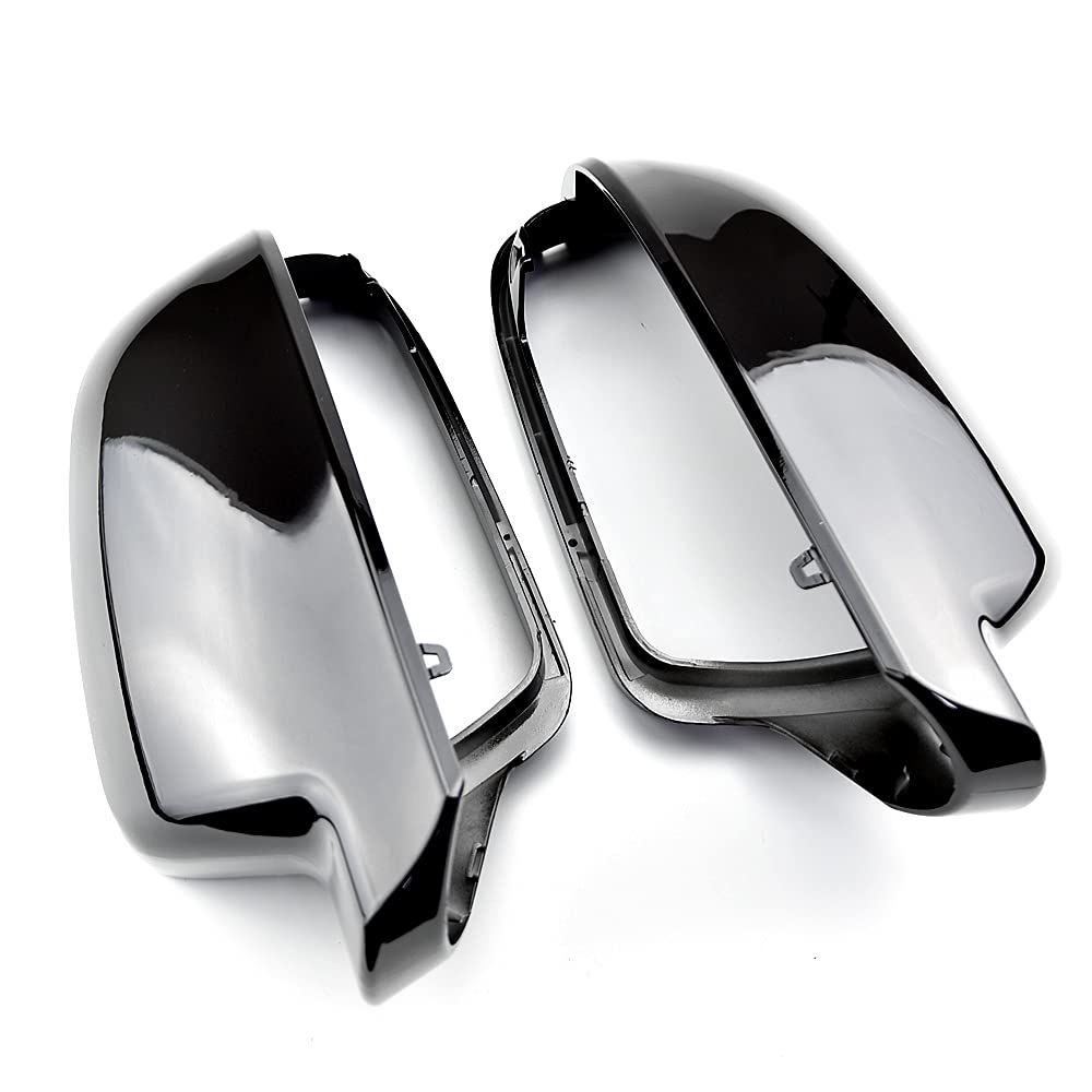 Carcasas de espejo retrovisor Cubierta de protección Cap Car Styling Shell Carcasa de espejo lateral Cubiertas Compatible con A3 8P A4 A5 S5 B8.5 RS3 RS4 RS5-Negro