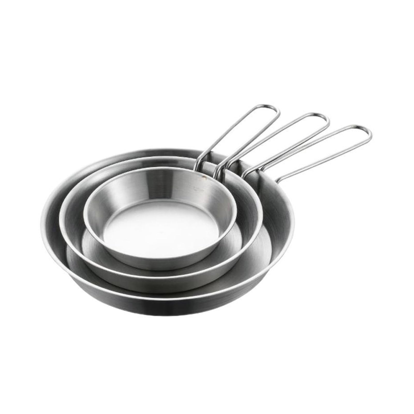 Padella multifunzionale in acciaio inox con manico pieghevole con utensili da cucina per viaggi e campeggio