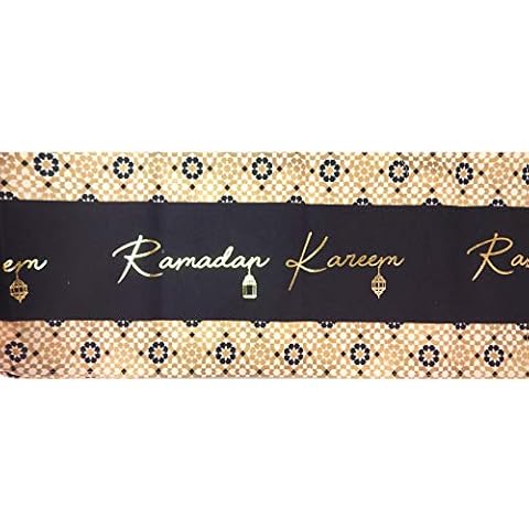Peacock Supplies - Ramadan Table Runner - Gold Geo Cover