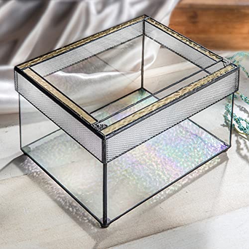 Personalized Wedding Card Box for Reception Decorative Clear Monogrammed Glass Keepsake Display J Devlin Box 841 CBE 845