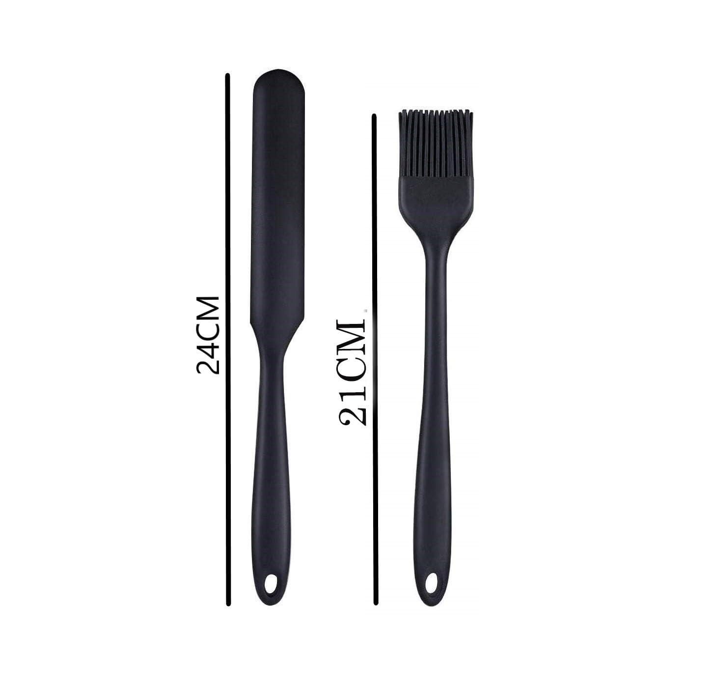 Baskety Silicone Non-Stick Heat Resistant Spatula Multi Purpose Tools for Kitchen Cooking Set of 2 Black Spatula Spreader Butter Knife 24cm+Silicone Basting Brush 21cm offers donot miss 2 Baskety Silicone Non-Stick Heat Resistant Spatula Multi Purpose Tools for Kitchen Cooking Set of 2 Black Spatula Spreader Butter Knife 24cm+Silicone Basting Brush 21cm offers donot miss