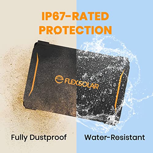 Image of FlexSolar 10W Portable Solar Chargers 5V USB Small Power Emergency ETFE Panels Foldable IP67 Waterproof Camping Hiking Backpacking for Phones Fans Flashlight Watches Small Power Banks Battery Packs