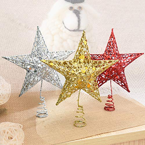 Topo de Árvore de Estrelas de Natal BESTOYARD Topper Árvore de Natal Glitter Árvore de Natal Brilhan