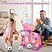 Toddler Basketball Hoop & Soccer Goal Sports Toys for 1 2 3 Years Old Girls Boys, Montessori Toys, Interactive Musical Toy with Lights, Christmas Birthday Gifts for Baby Kids Age 12-18 Months(Pink）