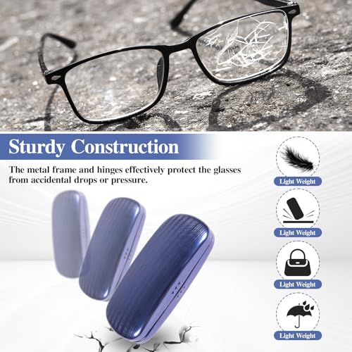 Image of Hifot Metal Eyeglass Case Hard Shell, Aluminum Spectacles Box Sunglasses Case for Men Women, Reading Glasses Holder