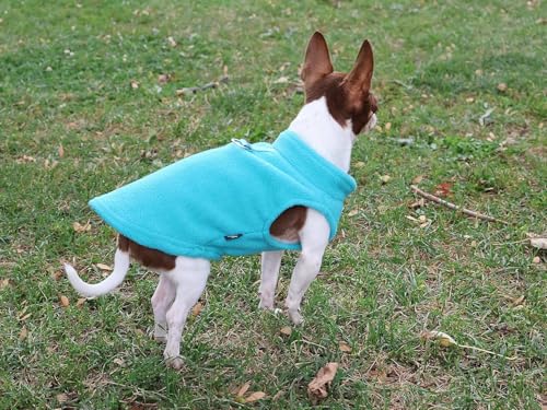 Image of JACKO & CO - Fleece Vest Dog Sweater with Leash Ring - Soft, Warm & Lightweight Pullover Coat for Small & Medium Dogs, Puppies & Cats - Cozy Fall /Winter /Spring Pet Jacket (Turquoise, XXL 25-35lbs)