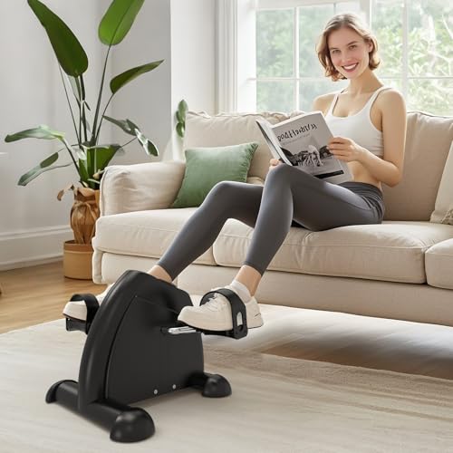 Image of FITKS360 Under Desk Elliptical & Mini Exercise Bike - Seated Electric Leg Exerciser Under Table Oval Electric - Seniors Sit Exerciser Fully Assembled Pedal