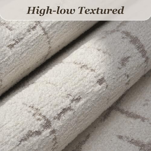 Engiw-Beige Neutral 5x7 Area Rug for Living Room Rug-Carpet Bedroom Rugs Textured Tufted J - image 2